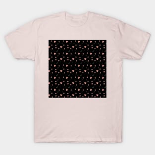 Pink Flowers on Black T-Shirt